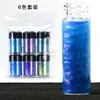 Set de Polvo Camaleón de 6 Colores para Uñas DIY, Manualidades con Resina, Polvo Perlado Dragón que Cambia de Ángulo, Material de Cambio de Color Óptico