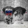 Camiseta rusa para hombre 2025 camiseta de manga corta con bandera rusa 3D para hombre camiseta holgada ropa para hombre verano