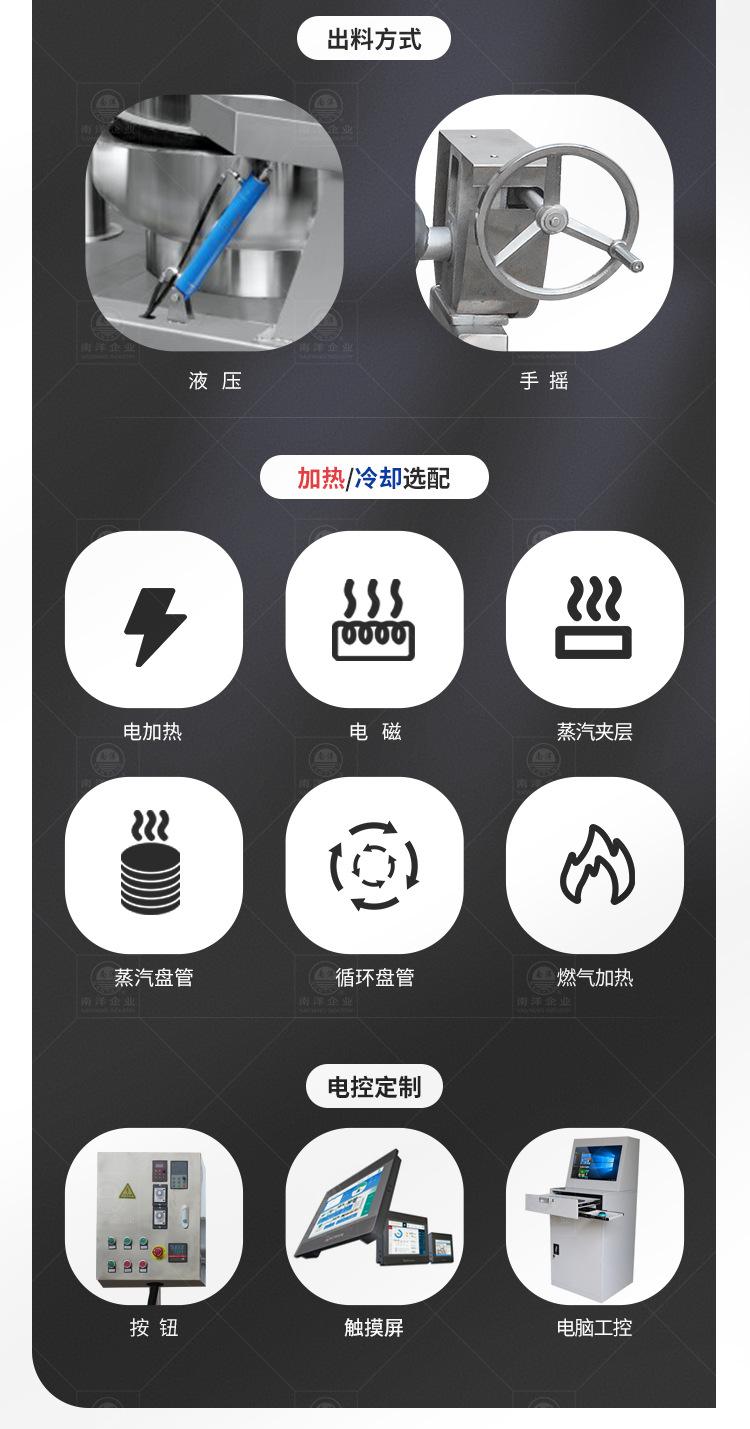 南洋夹层锅——行星燃气4爪自动提升炒