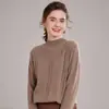 Suéter de Cachemira de Cuello Medio para Mujer, Corto, Moda Otoño e Invierno, Cachemira para Mujer, Camisa Base de Punto Interior de Invierno, Top Moderno