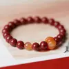 Pulsera de Cinabrio Mineral Crudo de Alto Contenido para Mujer, Pulsera del Año del Animal Calabaza para Hombre, Piedra Cruda, Arena Dorada Púrpura, Natural y Auténtica