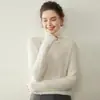 26 Otoño/Invierno Nuevo Llegada Suéter de Cachemira de Cuello Alto para Mujer Jersey Simple de Punto Prenda Interior Elegante Top de Punto Capa Base