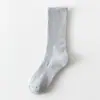Calcetines Caídos Color Sólido Alta Elasticidad Felpa Unisex Calcetines Largos Protección Cálida para Piernas Toalla Deportiva Cómodos Calcetines de Algodón