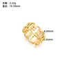 Anillo de apertura geométrica de acero de titanio con presión de aceite de venta caliente transfronteriza, resistente a la decoloración, estilo INS, anillo de acero inoxidable para mujer chapado en oro de 18k