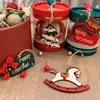 Decoração de Natal de Novo Produto Transfronteiriça Pendurada de Madeira Atmosfera Presente Caixa de Presente Decoração Feriado Lasca de Madeira Decoração Pendurada