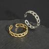 Anillo de acero inoxidable de gran venta transfronteriza para hombre, estilo europeo y americano, con hebilla de cuerda de cáñamo que combina con todo, anillo ajustable de acero de titanio, joyería.