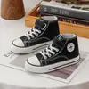 Tênis de Lona Redondo High-Low para Crianças 2026 Novo Modelo de Verão Meninos e Meninas Esportivo Casual Estudante Tênis com Solado Macio