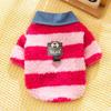 Ropa para Perro Otoño e Invierno Calentador de Patas Camisa Rayada con Cuello Perros de Talla Pequeña Teddy Bichón Yorkshire Mascota Forro Polar