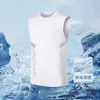 Colete Fitness de Verão Sem Mangas de Seda de Gelo Transfronteiriço para Homens, Secagem Rápida, Caimento Solto, Tamanho Grande, Corrida, Basquete, Colete de Treinamento Esportivo