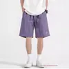 Bermuda de Trabalho Reta Estilo Americano para Homens, Bermuda Casual Fina Solta de Comprimento Médio de Secagem Rápida para Mulheres no Verão