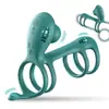 Anillo Jingle de Bloqueo Vibratorio para Hombres Doble Anillo Masajeador Vibratorio Anillo Retardante para Pene Productos Íntimos para Parejas Comercio Exterior Venta al por Mayor
