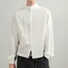 Estilo Old Money Lyocell Lino Nuevo Estilo Chino Cuello Alto Cómodo Moderno Otoño Invierno Versátil para Hombre Lujo Ligero Manga Larga Ropa Casual