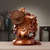 Bolsa de monedas de cobre morado Buda Maitreya Estatua de Buda para escritorio de oficina en casa Adorno de regalo Dios de la Riqueza Maitreya Artesanía de Ofrenda