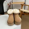 Botas de Nieve Gruesas de Invierno 2026 Sangpo Village Forradas de Piel Nuevas con Hebilla de Cuerno Suela Gruesa Botines Cortos para Mujer Engrosados