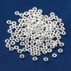 Plata de Ley 3mm Cuentas Burbuja Espaciadores Accesorios Plata Lisa Cuentas Ábaco Cuentas Agujero Grande Materiales para Manualidades Cuentas Accesorios