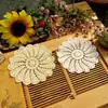 Flor de Ganchillo Hecha a Mano Estilo Pastoral Vintage Mori Algodón Puro Tejido Redondo Decorativo Posavasos Mantel Arroz Blanco 12-20cm