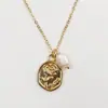 WT-JN249 Moda Patrón de Rosa Perla Cadena Corta de Latón Accesorios para Clavícula de Mujer