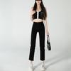 Jeans Rectos Estrechos para Mujer, Nuevo Estilo de Verano, Tiro Alto, Elásticos, Estilo Coreano, Corte Delgado, Para Personas Bajas, Pantalones Cigarette Acortados