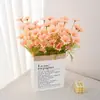 Manzanilla 5 Cabezas de Margaritas Pequeñas Flores Artificiales Decoración de Sala de Estar Decoración de Mesa Florero Decoración de Ramo Accesorios para Fotos Flores Artificiales