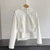2026 nuevo estilo chaqueta deportiva y de ocio de imitación de dos piezas abrigo corto sudadera con capucha de cremallera cárdigan corto venta al por mayor H03BW082