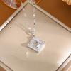 Colar Moda Borboleta Indústria Pesada Feminino Cobre Micro-incrustado Aço Titânio Galvanizado Simples Ins Celebrante Corrente Fina para Clavícula Corrente de Pescoço