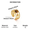 Anillo abierto de girasol de acero inoxidable bañado en oro de 18k transfronterizo europeo y americano para mujer, joyería de acero de titanio que no se decolora, anillo versátil
