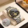 Reloj popular para hombre, reloj mecánico de imitación totalmente automático, impermeable, adecuado para negocios nocturnos, moderno, multifuncional, alto valor estético, venta al por mayor transfronteriza
