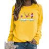 Sudadera para Mujer de Comercio Exterior 2025 Patrón de Estampado de Letras de Halloween Navidad Top de Cuello Redondo
