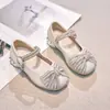 Zapatos de Niña Zapatos de Princesa Tacones Altos de Cristal 2024 Primavera y Otoño Nuevo Estilo Niña Suela Blanda Zapatos de Cuero Niños Bebé Zapatos Individuales