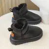 Zapatos de algodón para niños invierno 2026 estilo nuevo impermeables antideslizantes botas de nieve para niños medianos y grandes niños más terciopelo cálido zapatos de algodón para niñas
