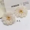 Flores de Ganchillo Hechas a Mano, Accesorios de Flores de Hilo DIY, Flores de Hilo Hechas a Mano con Ganchillo de Mohair, Aretes de Flores de Ganchillo Hechos a Mano