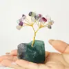 Venta Caliente Transfronteriza Piedra Cruda de Cristal Natural Base Grava Flor Árbol Adorno Jade Ágata Cristal Árbol de la Riqueza Adorno