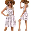 Vestido Feminino Slim-Fit Estampado com Alças Finas - Moda Europeia e Americana - Amazon Cross-Border 2026
