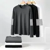 Camiseta de manga larga para hombre, camiseta casual deportiva de manga larga con cuello redondo para hombre, camiseta básica estampada de manga larga, ropa para hombre