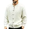 Cross2026 Otoño Invierno Nuevo Suéter de Punto Trenzado de Cuello Redondo para Hombre Ropa de Punto Moda Juvenil Chaqueta Cardigan Casual para Hombre