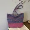 Bolso de Hombro Casual Nuevo Verano 2026 Transfronterizo, Bolso para Vacaciones en la Playa, Gran Capacidad, Bolso Tote Tejido de Moda y Versátil