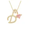 Collar de 26 Letras Tres en Uno Transfronterizo de Amazon para Mujer Dopamina Popular Estilo Europeo y Americano Collar con Colgante Chapado en Cobre y Oro