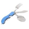 Cubiertos combinados multifuncionales para exteriores de acero inoxidable de fábrica, directos, para camping, plegables y desmontables, cuchillo, tenedor y cuchara
