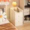 Mesa de Cabeceira Pequena Simples Moderna Quarto Gabinete de Borda Estreita Prateleira de Armazenamento Gabinete de Espaço 20cm Gabinete de Cabeceira Ultra-Estreito