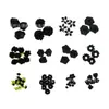 75 piezas de flores de tela hechas a mano de comercio exterior calcomanías para trajes negro caliente flores para zapatos DIY material para sombrero con flores tocado con flores bolsa