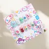 Bolsa de 12 Pegatinas para Uñas Postizas Infantiles, Piezas de Uñas Removibles, Diseño Lindo de Dibujos Animados para Niñas Pequeñas, Uñas Portátiles Divertidas y Juguetonas