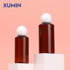 Xumin Spot 100ml Verde Picles Frasco de Ombro Oblíquo Água de Flor Marrom Tampa Esférica Frasco de Tônico Sub-frasco para Cosméticos