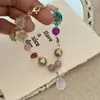 Floresta Verde ~ Pulseira Vintage com Contas de Cristal para Mulheres, Luxo Leve Nicho de Ponta Olho de Gato Pulseira Estilo Chinês Joias