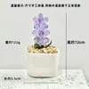 Adornos de Escritorio Hechos a Mano de Flor de Jacinto Suculento Esmaltado Decoración de Maceta de Planta Artificial de Vidrio Micro Paisaje Creativo