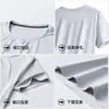 Camiseta de Manga Corta de Seda de Hielo Sin Costuras para Hombre, Deportiva Casual, Secado Rápido, Transpirable, Delgada, Protección Solar de Verano, Camiseta de Cuello Redondo con Sensación Fresca para Hombre