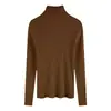 Black High Neck Knitted Base Shirt Women's Autumn and Winter New Slim Long Sleeve Pullover Sweater Gentle Top Winter