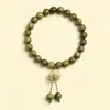 Pulseiras Naturais de Sândalo Verde para Mulheres, Contas de Oração de Sândalo, Estilo Chinês Novas Contas da Sorte Estilo Chinês, Atacado