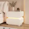 Mesita de noche estilo crema, sencilla y moderna, de madera maciza, mueble de almacenamiento para el hogar, mueble de cama para dormitorio, mesita de noche pequeña