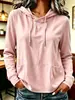 2026 Nuevo Sudadera con Capucha y Cordón de Manga Larga para Mujer Estilo Europeo y Americano Otoño/Invierno Moda Casual Bolsillo Color Sólido Top Transfronterizo