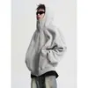 Sudadera con capucha de punto de patchwork deconstruido estilo americano para hombre 2026, unisex, marca de moda de otoño, chaqueta holgada para pareja